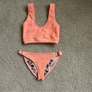 Tacoola terry bikini size small peach orange color like new
